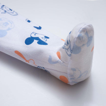  PANTALÓN DE MICKEY MOUSE CON PIES CUBIERTOS AZUL Y BLANCO PARA BEBÉ NIÑO