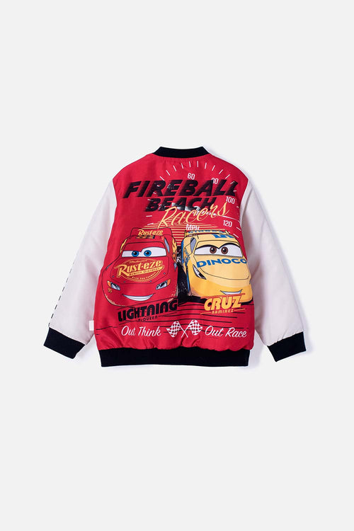 Card slide image -  CHAQUETA DE CARS CON CIERRE ROJA Y BLANCA PARA NIÑO 2T A 5T