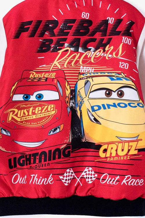 Card slide image -  CHAQUETA DE CARS CON CIERRE ROJA Y BLANCA PARA NIÑO 2T A 5T