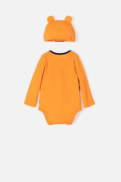 BODY DE WINNIE THE POOH MANGA LARGA NARANJA PARA BEBÉ NIÑO