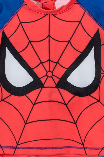 CONJUNTO DE BAÑO SPIDER-MAN ROJO PARA BEBÉ NIÑO