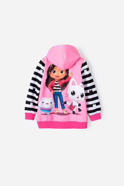 BUZO DE GABBY'S DOLLHOUSE ABIERTO ROSADO PARA NIÑA 2T A 5T