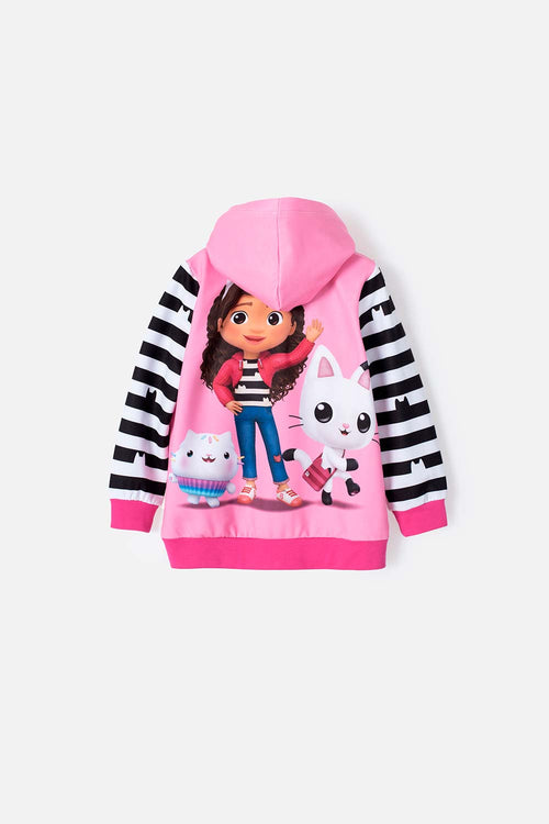 BUZO DE GABBY'S DOLLHOUSE ABIERTO ROSADO PARA NIÑA 2T A 5T