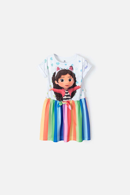 Card slide image -  VESTIDO DE GABBY'S DOLLHOUSE MANGA CORTA MULTICOLOR PARA NIÑA 2T A 5T