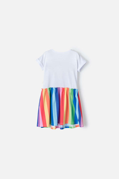  VESTIDO DE GABBY'S DOLLHOUSE MANGA CORTA MULTICOLOR PARA NIÑA 2T A 5T
