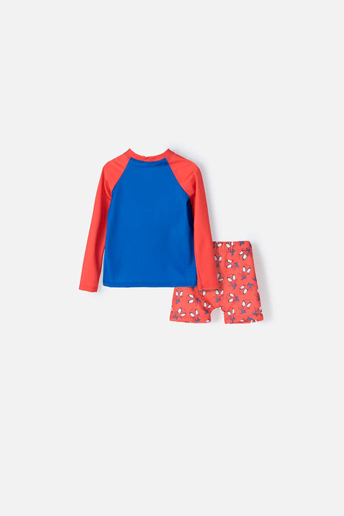 CONJUNTO DE BAÑO DE SPIDEY AND HIS AMAZING FRIENDS MANGA LARGA ROJO PARA NIÑO 2T A 5T