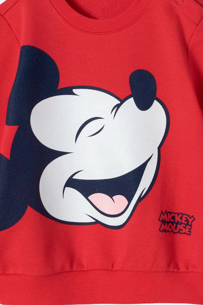 CONJUNTO DE MICKEY MOUSE CON PANTALÓN ROJO Y AZUL PARA BEBÉ NIÑO