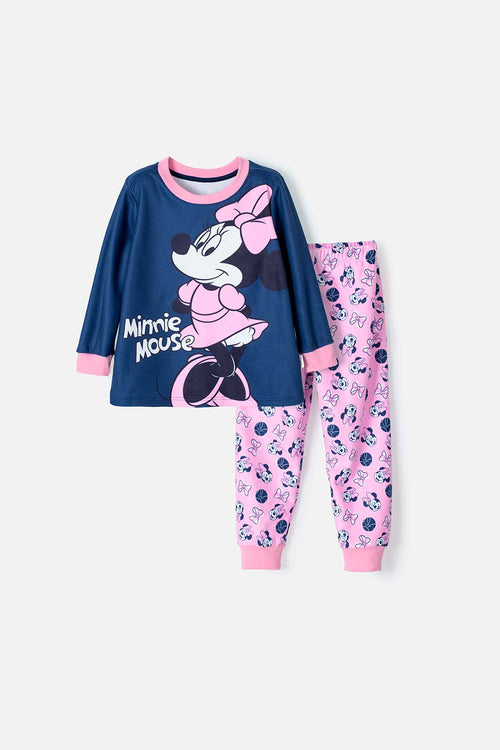 PIJAMA DE MINNIE MOUSE AZUL CON PANTALÓN LARGO PARA NIÑA 2T A 5T