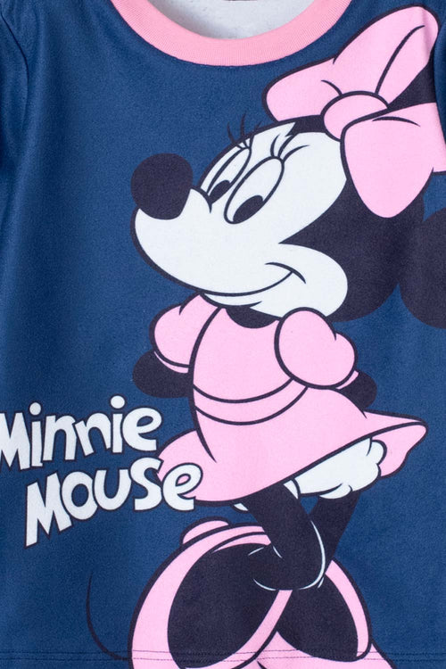 PIJAMA DE MINNIE MOUSE AZUL CON PANTALÓN LARGO PARA NIÑA 2T A 5T