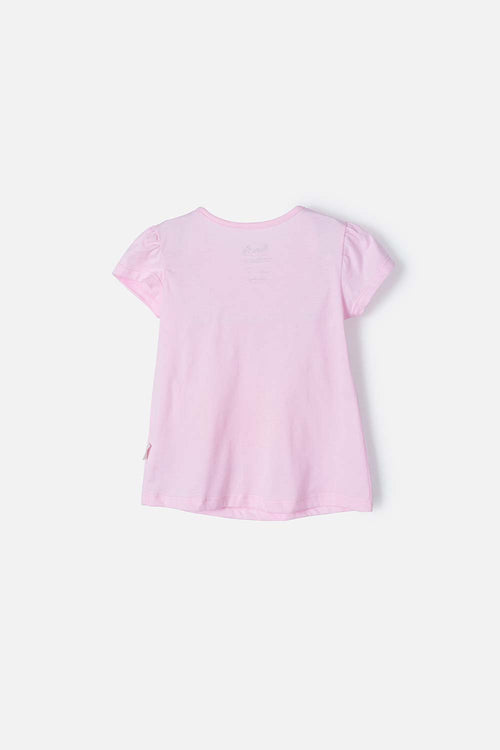 CAMISETA DE PEPPA PIG MANGA CORTA ROSADA PARA NIÑA 2T A 5T