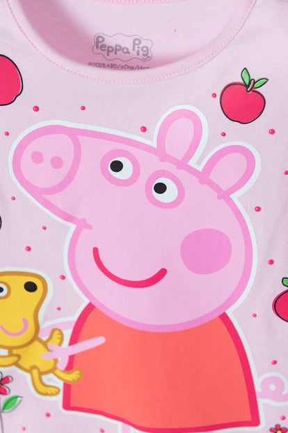 CAMISETA DE PEPPA PIG MANGA CORTA ROSADA PARA NIÑA 2T A 5T