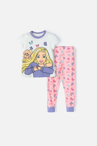 PIJAMA DE BARBIE MANGA CORTA MULTICOLOR PARA NIÑA