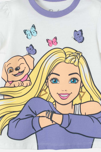 PIJAMA DE BARBIE MANGA CORTA MULTICOLOR PARA NIÑA