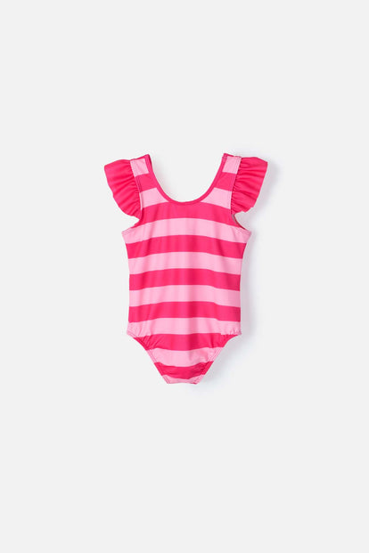 VESTIDO DE BAÑO BARBIE FUCSIA Y ROSADO PARA NIÑA 2T A 5T