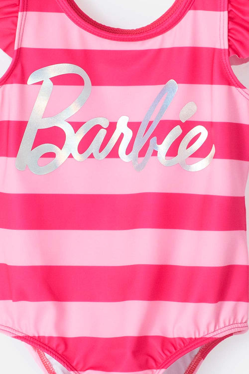 VESTIDO DE BAÑO BARBIE FUCSIA Y ROSADO PARA NIÑA 2T A 5T