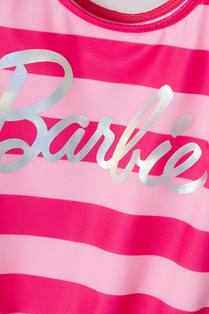 VESTIDO DE BAÑO BARBIE FUCSIA Y ROSADO PARA NIÑA 2T A 5T