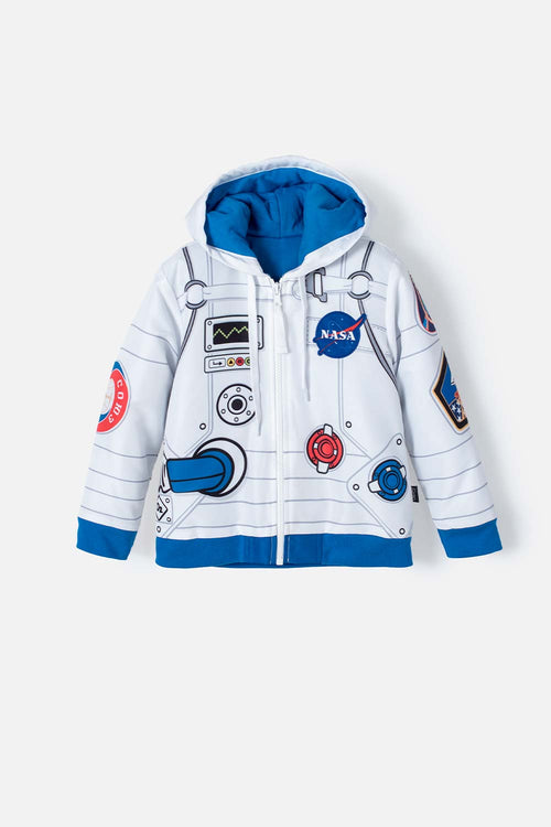 CHAQUETA DE LA NASA ABIERTO BLANCA Y AZUL PARA NIÑO 2T A 5T