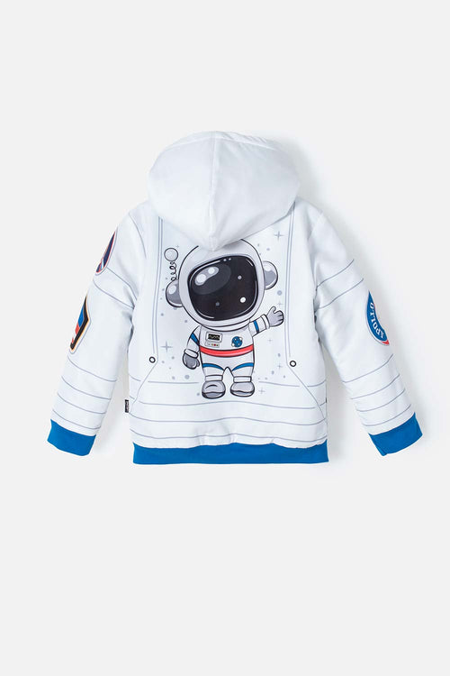 CHAQUETA DE LA NASA ABIERTO BLANCA Y AZUL PARA NIÑO 2T A 5T