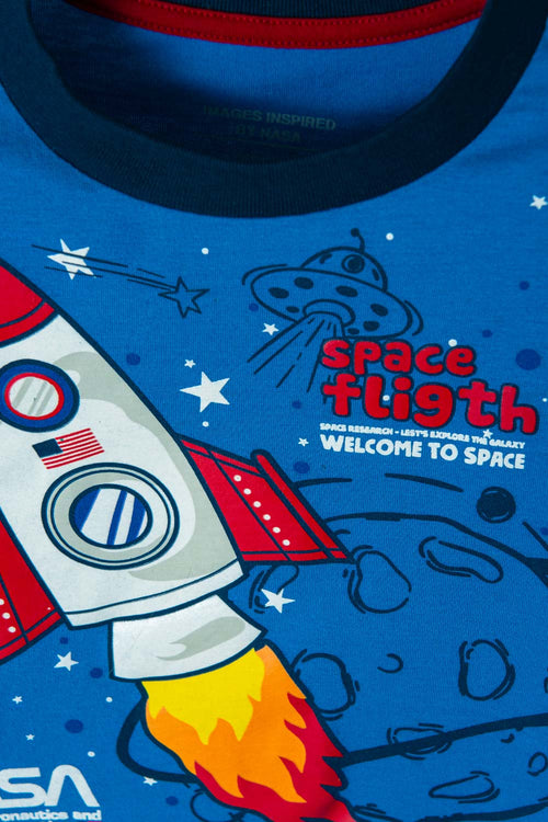 PIJAMA DE LA NASA AZUL DE PANTALÓN LARGO PARA NIÑO 2T A 5T