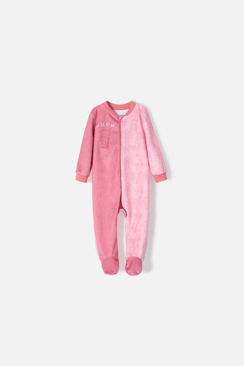 PIJAMA ENTERIZO DE WINNIE THE POOH ROSADA PARA BEBE NIÑA