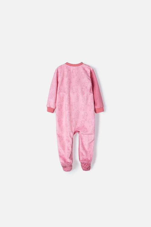 PIJAMA ENTERIZO DE WINNIE THE POOH ROSADA PARA BEBE NIÑA