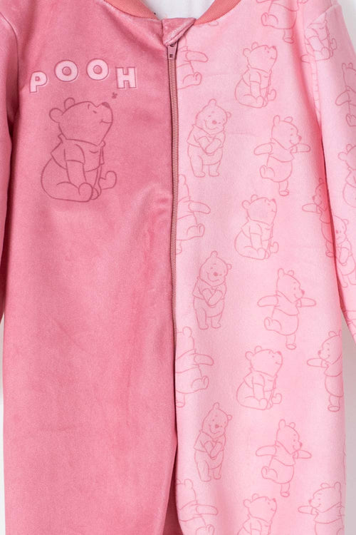 PIJAMA ENTERIZO DE WINNIE THE POOH ROSADA PARA BEBE NIÑA