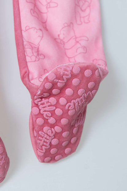 PIJAMA ENTERIZO DE WINNIE THE POOH ROSADA PARA BEBE NIÑA