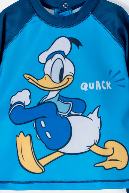 CONJUNTO DE BAÑO DE DONALD MANGA LARGA AZUL PARA BEBÉ NIÑO