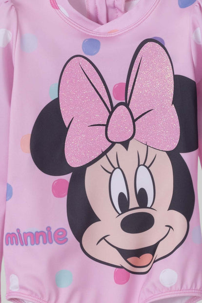 VESTIDO BAÑO MINNIE MOUSE ROSADO PARA NIÑA 2T A 5T