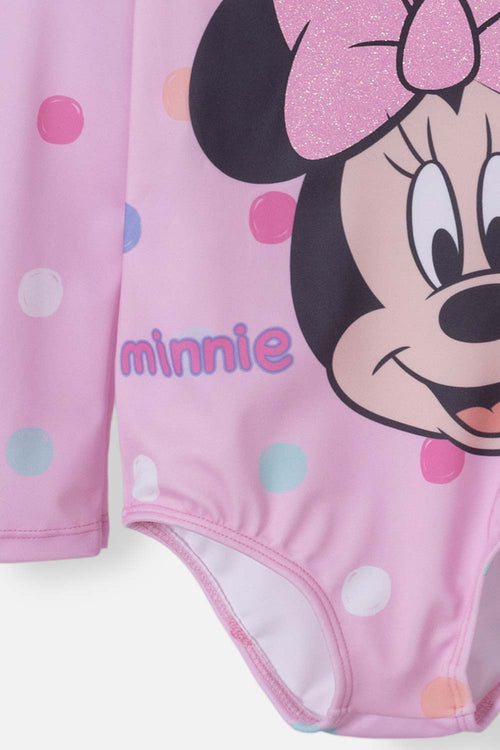 VESTIDO BAÑO MINNIE MOUSE ROSADO PARA NIÑA 2T A 5T