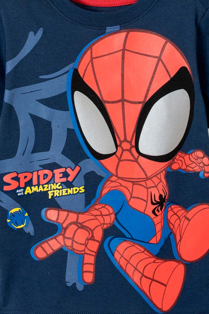 CAMISETA DE SPIDER-MAN MANGA CORTA AZUL PARA NIÑO