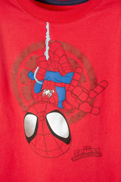 CAMISETA SPIDER-MAN MANGA CORTA ROJA PARA NIÑO 2T A 5T