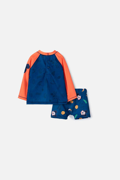CONJUNTO DE BAÑO DE MICKEY MOUSE MULTICOLOR MANGA LARGA PARA BEBÉ NIÑO