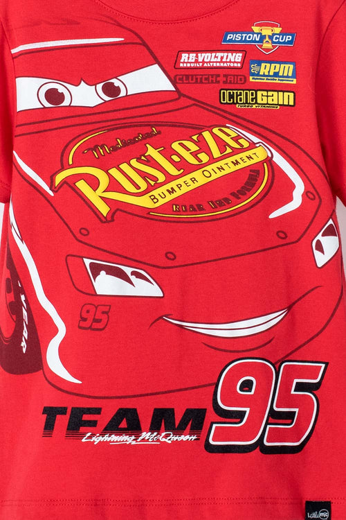 Card slide image -  CAMISETA DE CARS MANGA CORTA ROJO PARA NIÑO 2T A 5T