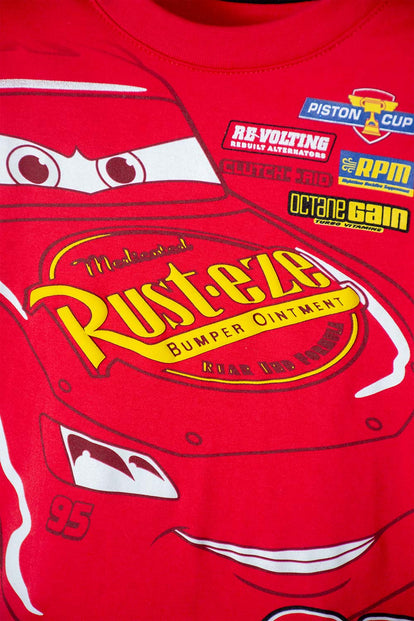 CAMISETA DE CARS MANGA CORTA ROJO PARA NIÑO 2T A 5T