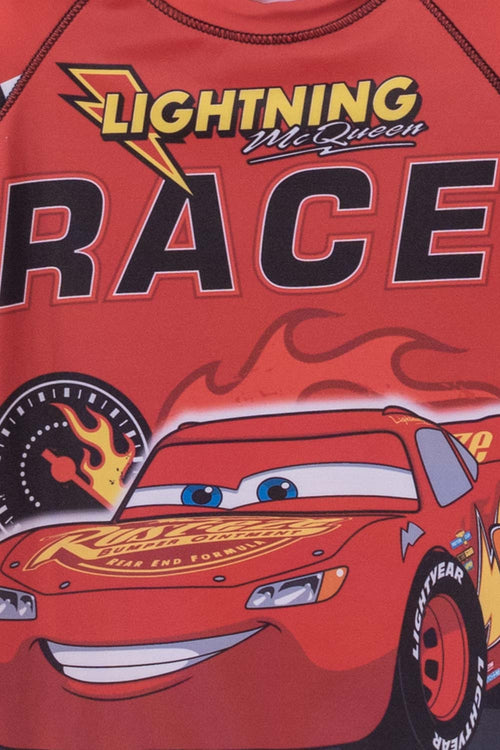 CONJUNTO DE BAÑO CARS MANGA LARGA ROJO PARA NIÑO DE 2T A 5T