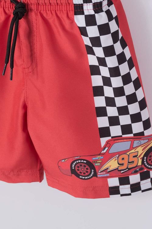 CONJUNTO DE BAÑO CARS MANGA LARGA ROJO PARA NIÑO DE 2T A 5T