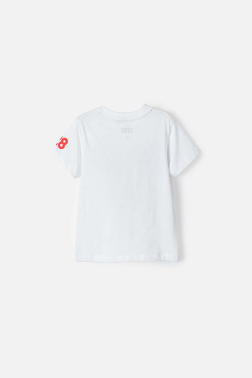 CAMISETA DE MICKEY MOUSE BLANCA MANGA CORTA PARA NIÑO 2T A 5T