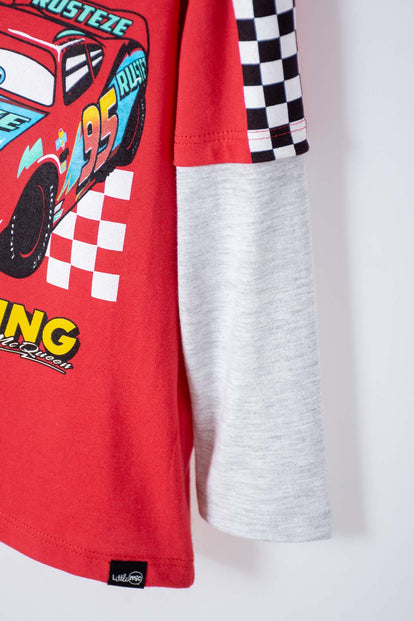 CAMISETA CARS MANGA LARGA MULTICOLOR PARA NIÑO 2T A 5T