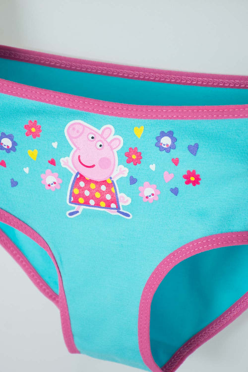 Card slide image -  PACK X2 PANTIES DE PEPPA PIG BLANCO Y TURQUESA PARA NIÑA 2T A 5T