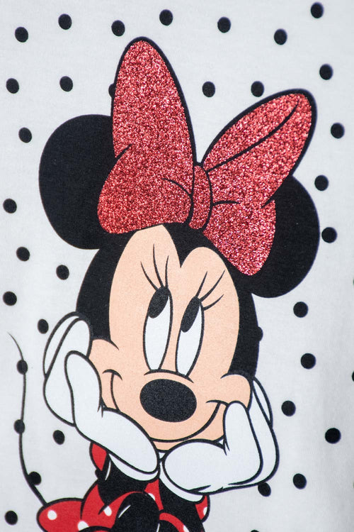 Card slide image -  CAMISETA MINNIE MOUSE MARFIL MANGA LARGA PARA NIÑA 2T A 5T