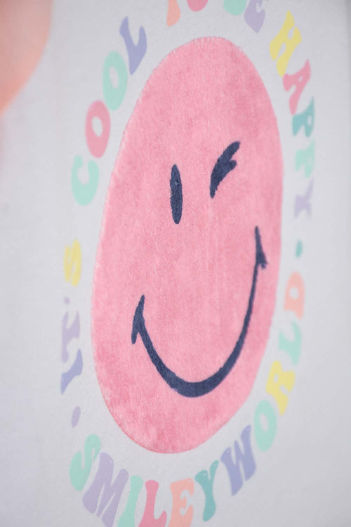 PIJAMA DE SMILEY MULTICOLOR DE MANGA LARGA PARA NIÑA 2T A 5T