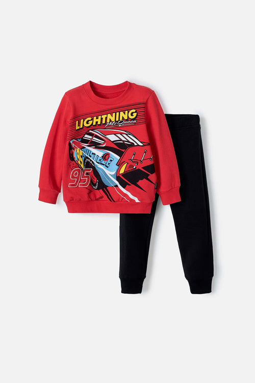 Card slide image -  CONJUNTO DE CARS CON PANTALÓN ROJO Y NEGRO PARA NIÑO 2T A 5T