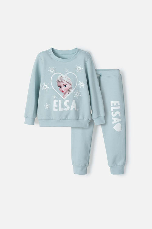 CONJUNTO DE FROZEN CON PANTALÓN LARGO VERDE PARA NIÑA 2T A 5T