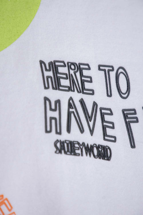 CONJUNTO DE SMILEY BLANCO Y NEGRO DE PANTALÓN CORTO PARA NIÑO 2T A 5T