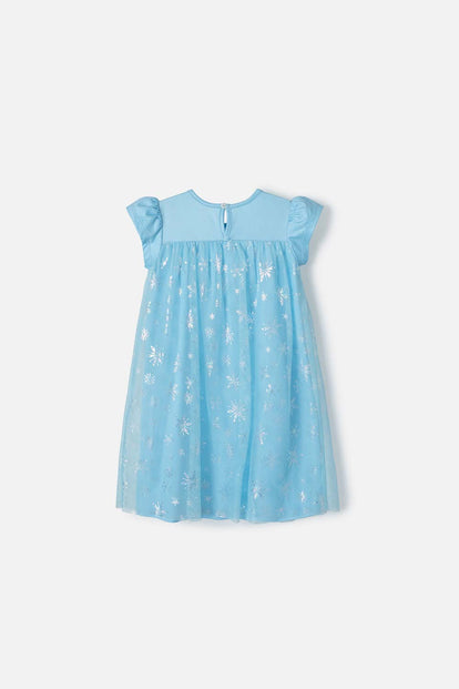 PIJAMA TIPO BATOLA DE FROZEN AZUL PARA NIÑA 2T A 5T
