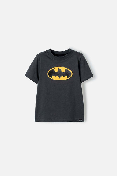 CAMISETA DE BATMAN MANGA CORTA NEGRO PARA NIÑO 2T A 5T