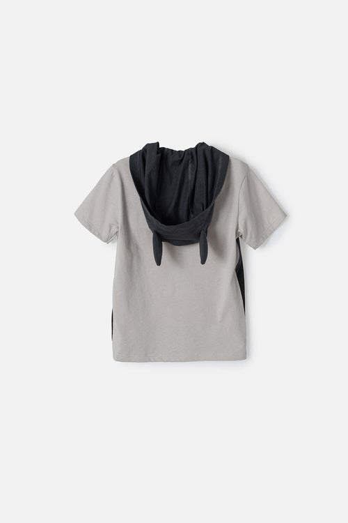 CAMISETA DE BATMAN MANGA CORTA GRIS PARA NIÑO 2T A 5T