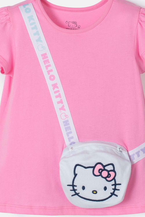 Card slide image -  CAMISETA DE HELLO KITTY MANGA CORTA ROSADO PARA NIÑA 2T A 5T