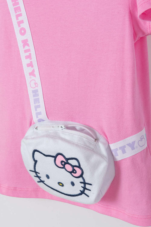 Card slide image -  CAMISETA DE HELLO KITTY MANGA CORTA ROSADO PARA NIÑA 2T A 5T